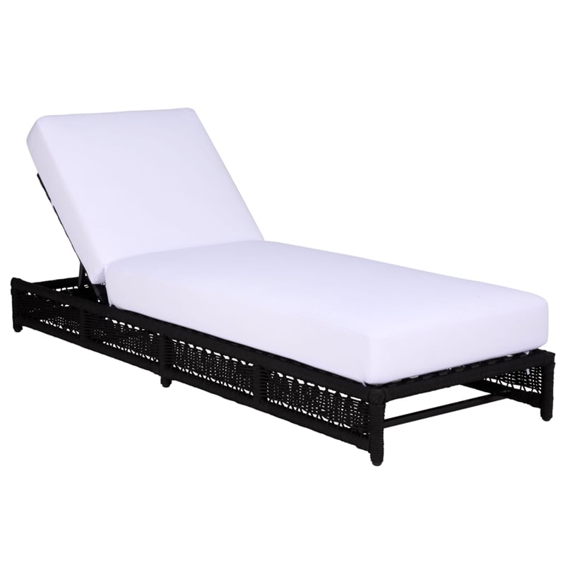 Safavieh Callan Steel and Fabric Lounger in Black / White