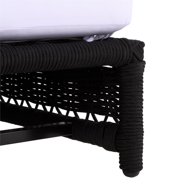 Safavieh Callan Steel and Fabric Lounger in Black / White