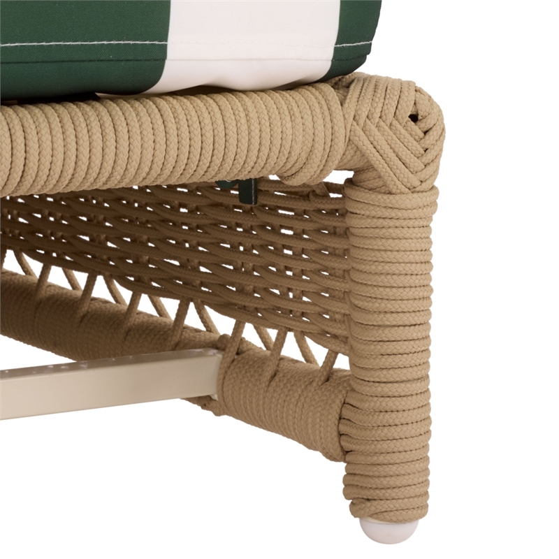 Safavieh Callan Steel and Fabric Lounger in Tan / Green