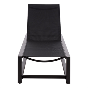 Safavieh Logan Aluminum Lounger in Black / Black