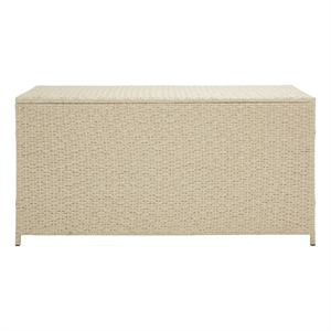 Safavieh Oliveira Steel  and Fabric Cushion Box in Beige / White