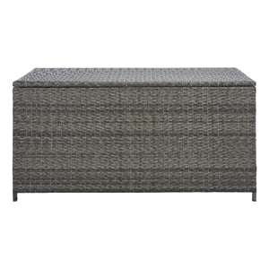 Safavieh Oliveira Steel  and Fabric Cushion Box in Gray / White