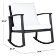 Safavieh Daire Steel and Fabric Rocking Chair in Black / White