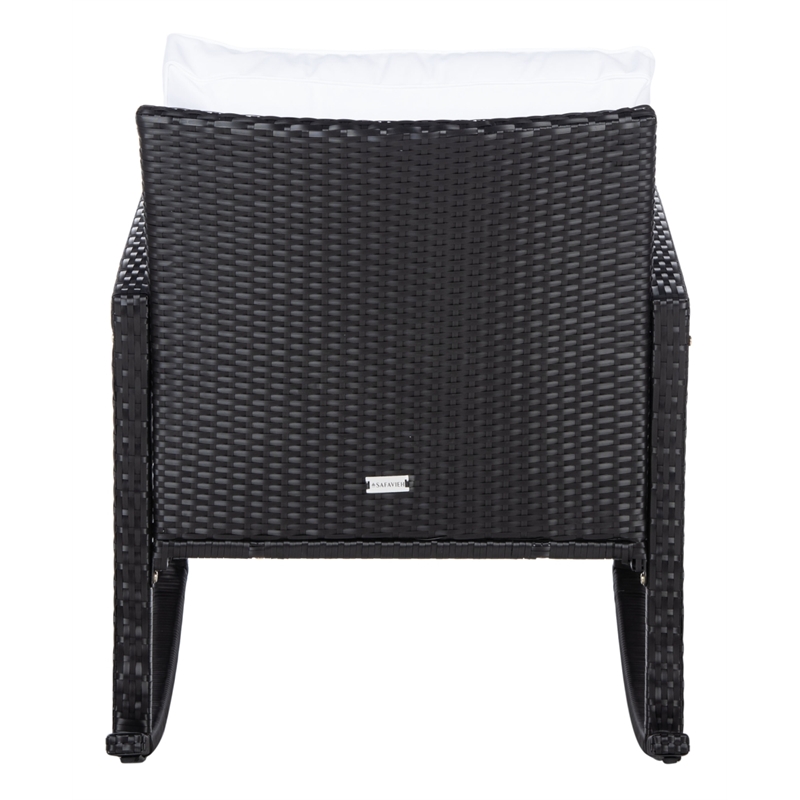 Safavieh Daire Steel and Fabric Rocking Chair in Black / White