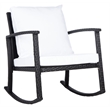 Safavieh Daire Steel and Fabric Rocking Chair in Black / White