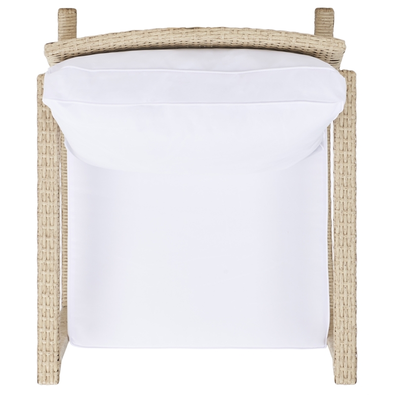 Safavieh Daire Steel and Fabric Rocking Chair in Beige / White