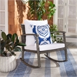 Safavieh Daire Steel and Fabric Rocking Chair in Gray / Brown / White