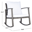Safavieh Daire Steel and Fabric Rocking Chair in Gray / Brown / White