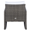 Safavieh Daire Steel and Fabric Rocking Chair in Gray / Brown / White