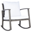 Safavieh Daire Steel and Fabric Rocking Chair in Gray / Brown / White