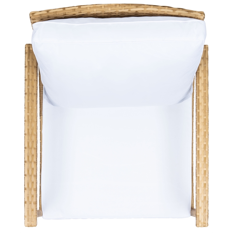 Safavieh Daire Steel and Fabric Rocking Chair in Natural / White