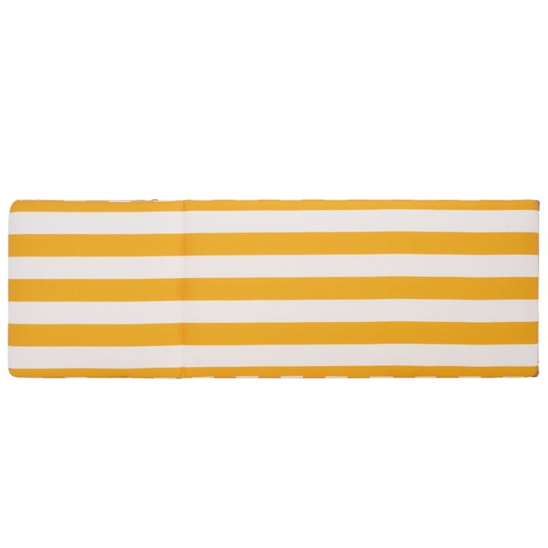 Safavieh Callan Steel and Fabric Lounger in Tan / Yellow