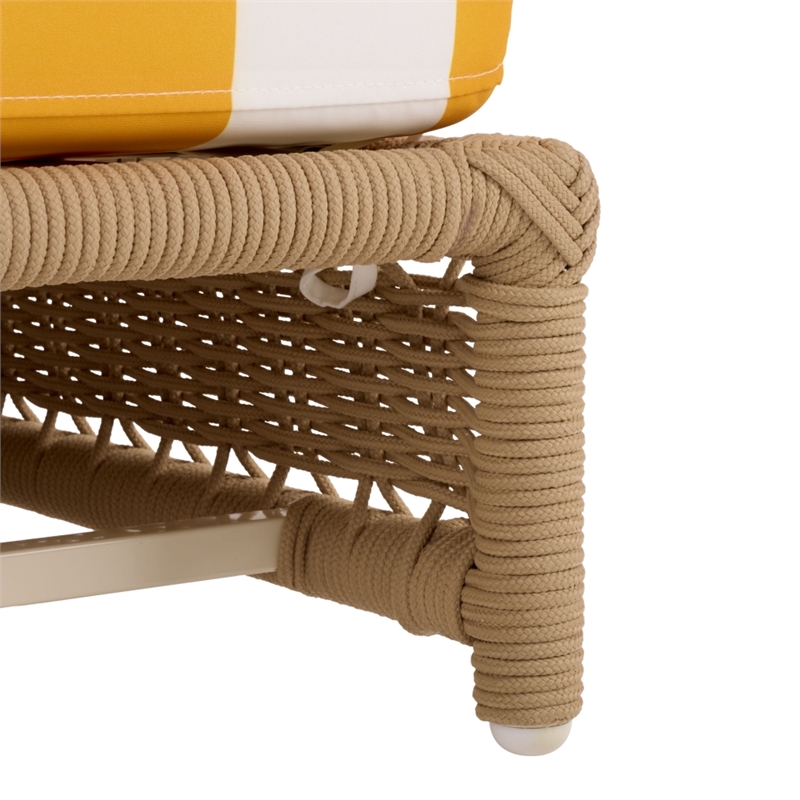 Safavieh Callan Steel and Fabric Lounger in Tan / Yellow