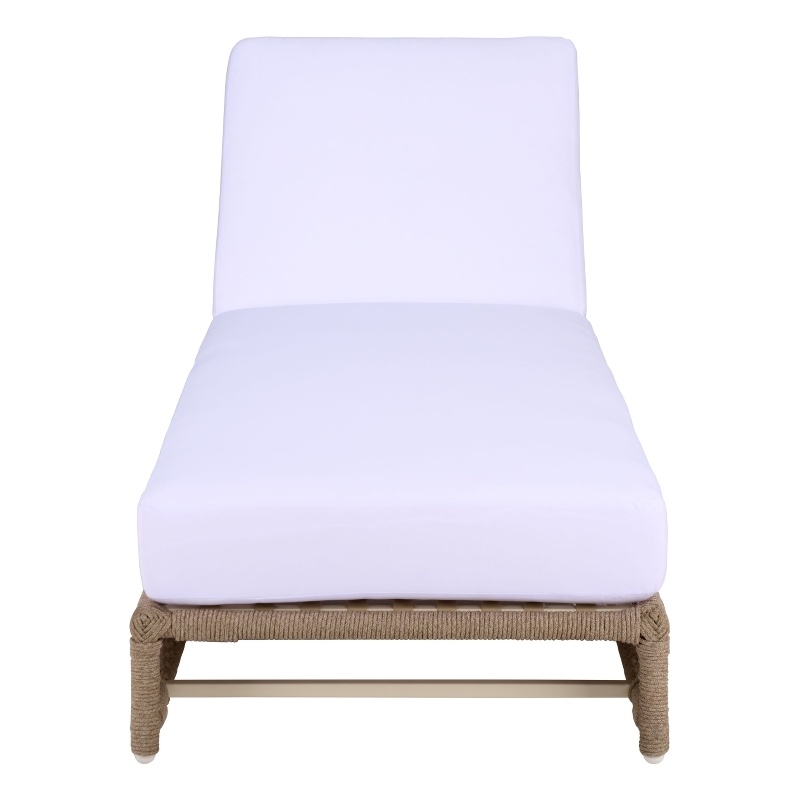 Safavieh Callan Steel and Fabric Lounger in  Tan / White