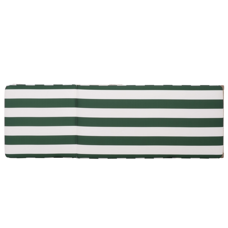 Safavieh Callan Steel and Fabric Lounger in  Tan / Green