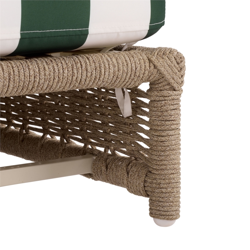 Safavieh Callan Steel and Fabric Lounger in  Tan / Green