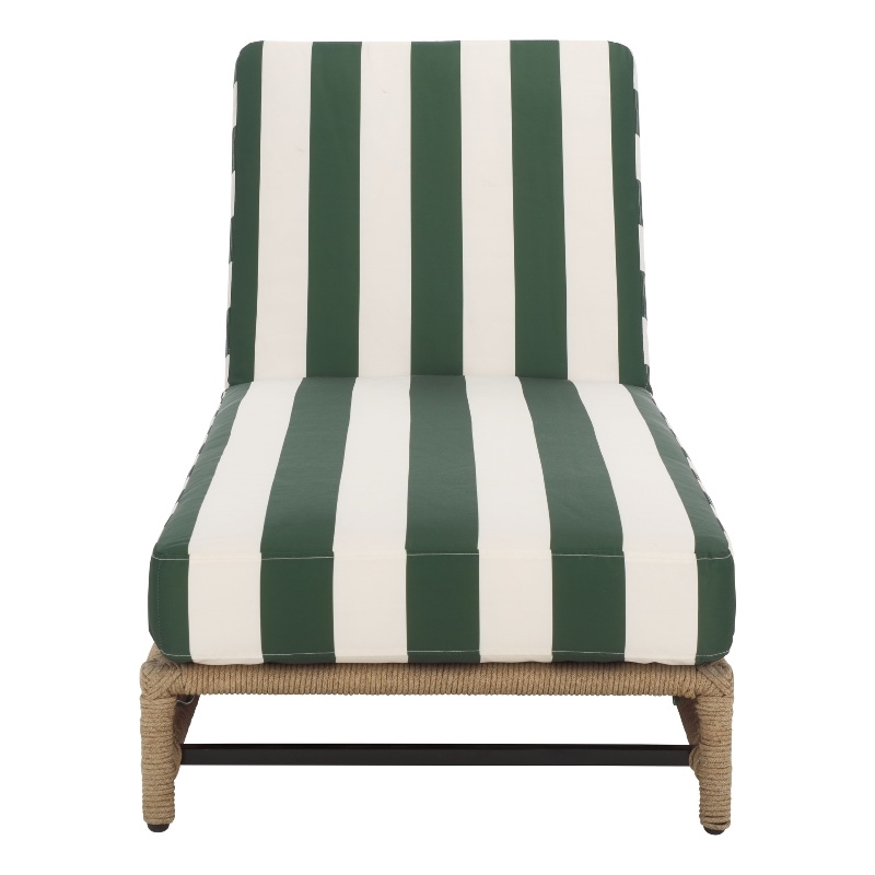 Safavieh Callan Steel and Fabric Lounger in  Tan / Green