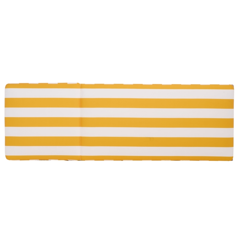 Safavieh Callan Steel and Fabric Lounger in  Tan / Yellow