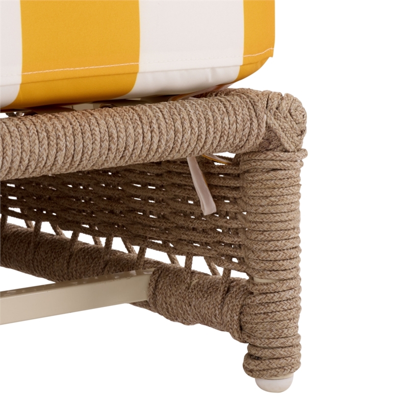 Safavieh Callan Steel and Fabric Lounger in  Tan / Yellow