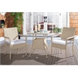 Safavieh Laban Steel and Fabric Bistro Set in Beige / White