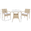 Safavieh Laban Steel and Fabric Bistro Set in Beige / White