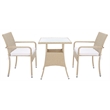 Safavieh Laban Steel and Fabric Bistro Set in Beige / White