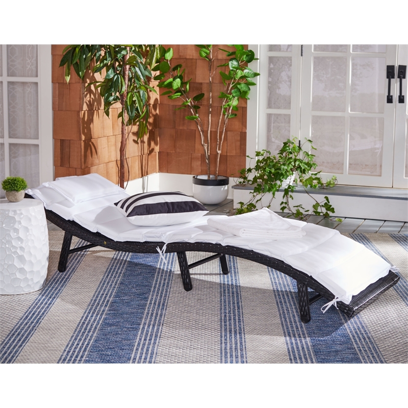 Safavieh Colley Steel  and Fabric Sunlounger in Black