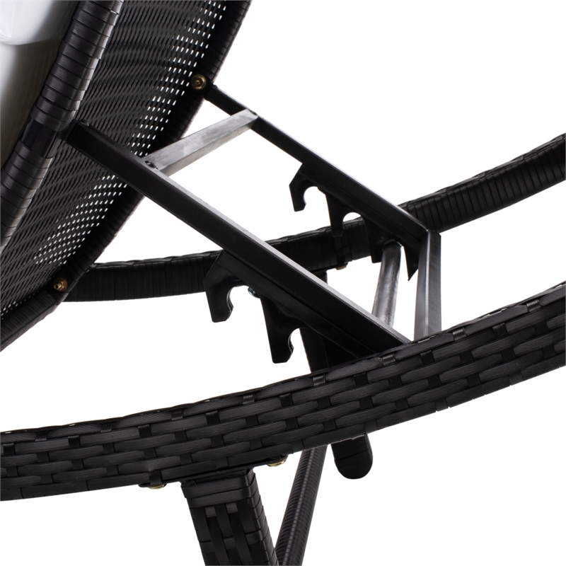Safavieh Colley Steel  and Fabric Sunlounger in Black