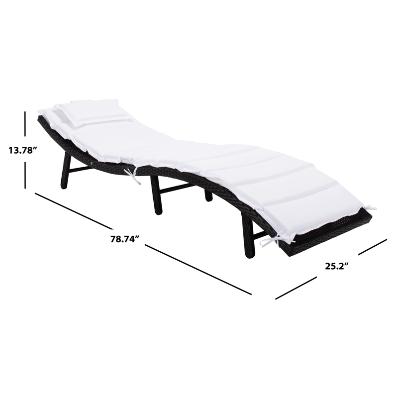 Safavieh Colley Steel  and Fabric Sunlounger in Black