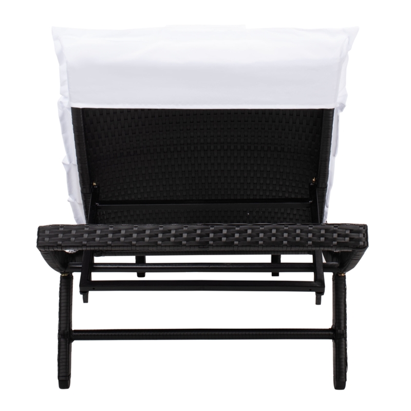 Safavieh Colley Steel  and Fabric Sunlounger in Black