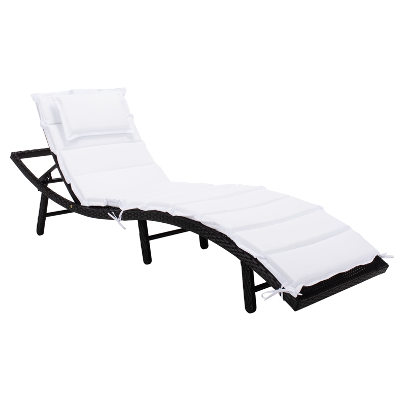 Safavieh Colley Steel  and Fabric Sunlounger in Black