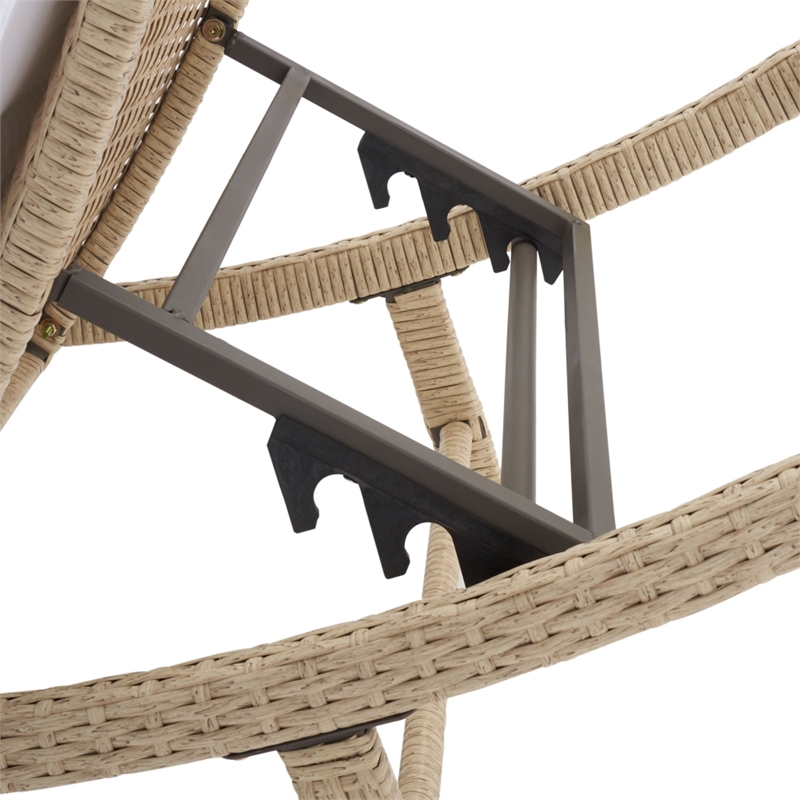 Safavieh Colley Steel  and Fabric Sunlounger in Beige / White