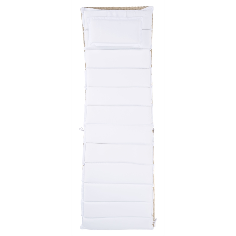 Safavieh Colley Steel  and Fabric Sunlounger in Beige / White