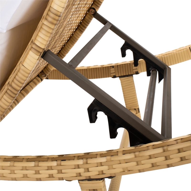 Safavieh Colley Steel  and Fabric Sunlounger in Natural