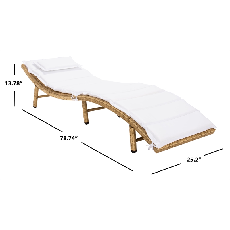 Safavieh Colley Steel  and Fabric Sunlounger in Natural