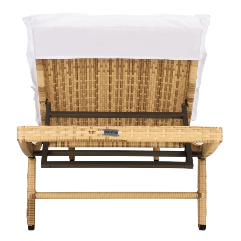 Safavieh Colley Steel  and Fabric Sunlounger in Natural