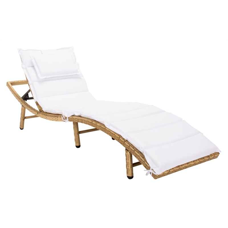 Safavieh Colley Steel  and Fabric Sunlounger in Natural