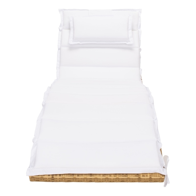 Safavieh Colley Steel  and Fabric Sunlounger in Natural