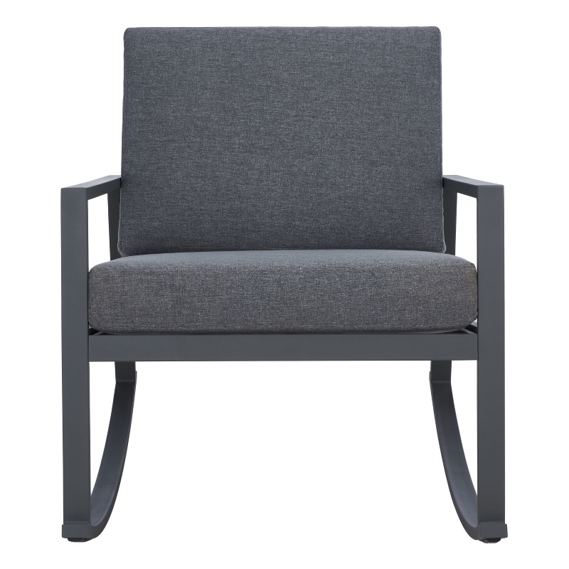 Safavieh Cantor Metal and Fabric Rocking Chair  in Gray / Gray