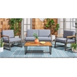Safavieh Randolph 4 Pc Wood Living Set in Gray / Gray