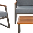 Safavieh Randolph 4 Pc Wood Living Set in Gray / Gray