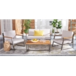 Safavieh Randolph 4 Pc Wood Living Set in Gray / Light Gray