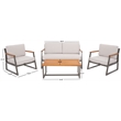 Safavieh Randolph 4 Pc Wood Living Set in Gray / Light Gray