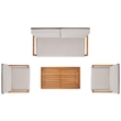 Safavieh Randolph 4 Pc Wood Living Set in Gray / Light Gray