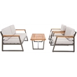 Safavieh Randolph 4 Pc Wood Living Set in Gray / Light Gray