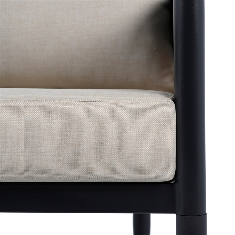 Safavieh Harrison Fabric and Steel Chair Set of 2  in Black / Taupe