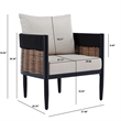 Safavieh Harrison Fabric and Steel Chair Set of 2  in Black / Taupe