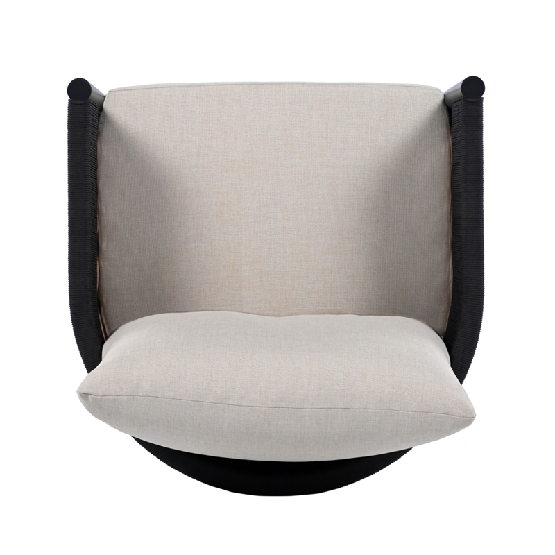 Safavieh Harrison Fabric and Steel Chair Set of 2  in Black / Taupe