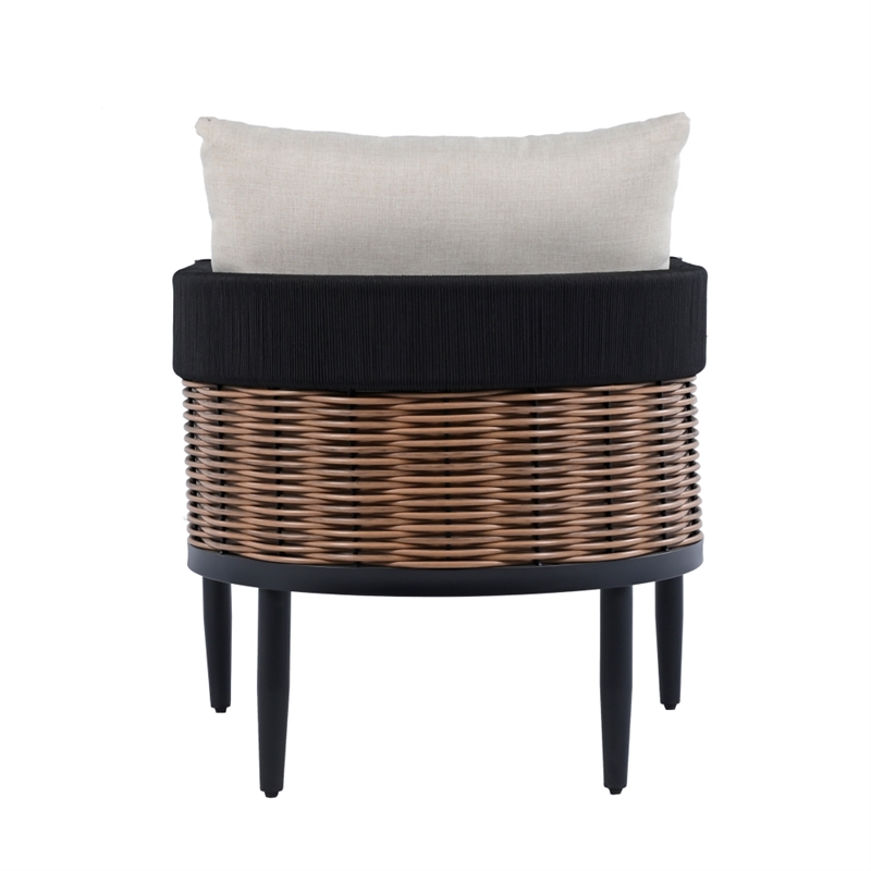 Safavieh Harrison Fabric and Steel Chair Set of 2  in Black / Taupe