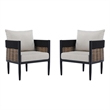 Safavieh Harrison Fabric and Steel Chair Set of 2  in Black / Taupe